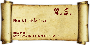 Merkl Sára névjegykártya
