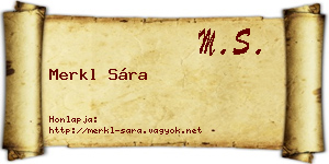 Merkl Sára névjegykártya
